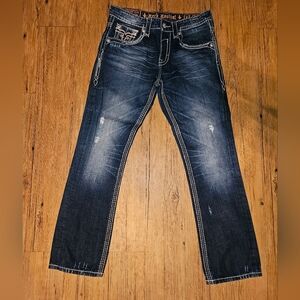 Men's Rock Revival Dark Wash Jeans (2)